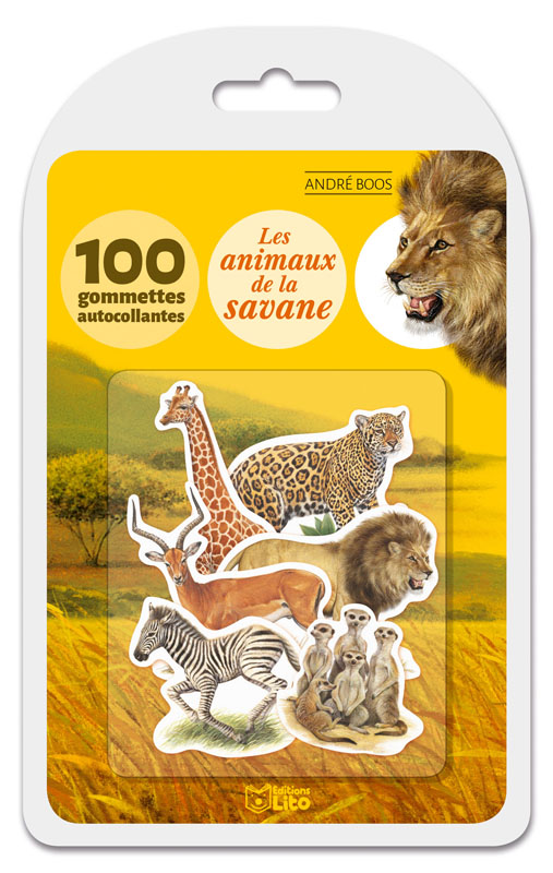 LITO DIFFUSION Boîte de 90 gommettes thème les animaux de la